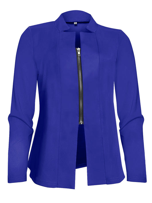Chaqueta Blazer Mujer Cierre Cremallera Corte Entallado - Image 36