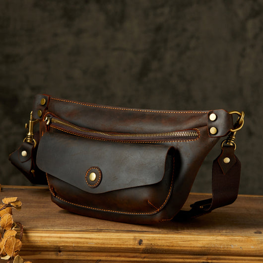 Bolsa de Pecho Personalizada en Cuero Genuino Hecha a Mano - Image 13