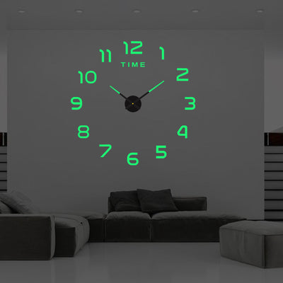 Reloj de Pared Silencioso con Luz Nocturna y Adhesivos Decorativos
