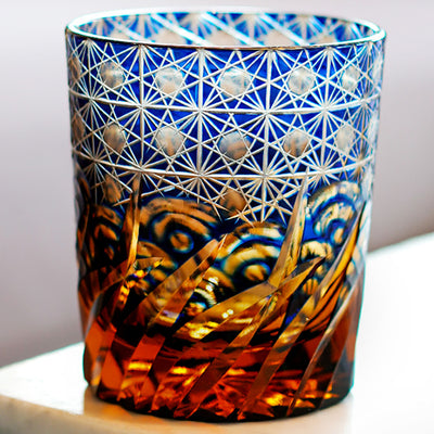 Vaso de Whiskey Edo Kiriko Pino y Grúa - Artesanía Japonesa - Image 17