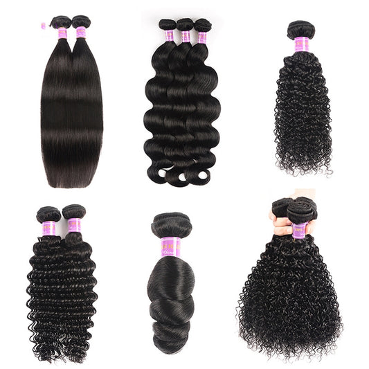 Peluca de Cabello Humano con Flequillo Cortina