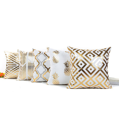 Funda de Almohada Piña Dorada Geométrica - Diseño Minimalista Moderno - Image 11