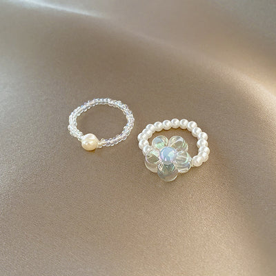 Anillo Elástico de Perla Hada con Cuerda Ajustable - Set de 2 Piezas - Image 8