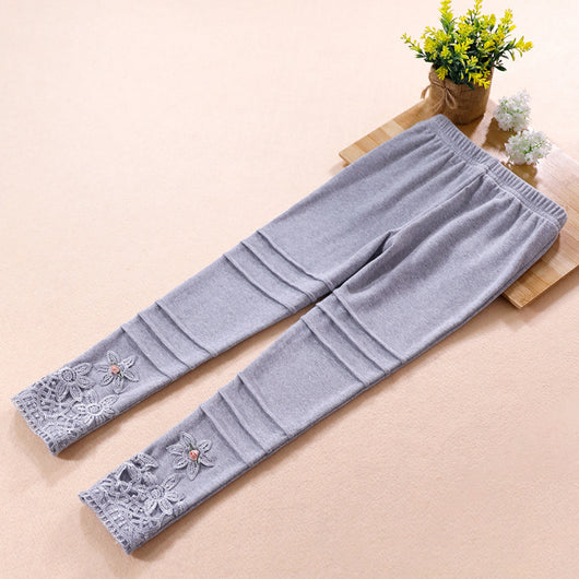 Pantalones Largos Estilo Vaquero con Encaje para Niñas - Image 4