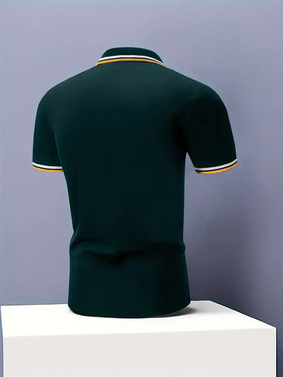 Playera Slim Fit con Cuello Solapa, Rayas Ribeteadas y Costuras Contrastantes - Image 19
