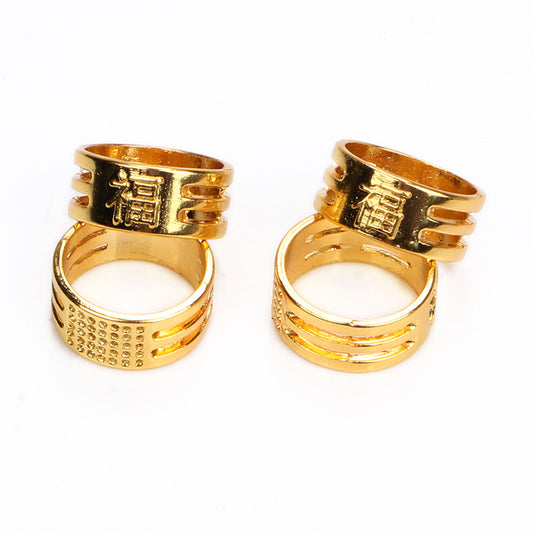 Dedal Anillo Dorado con Protector para Costura y Bordado - Image 2