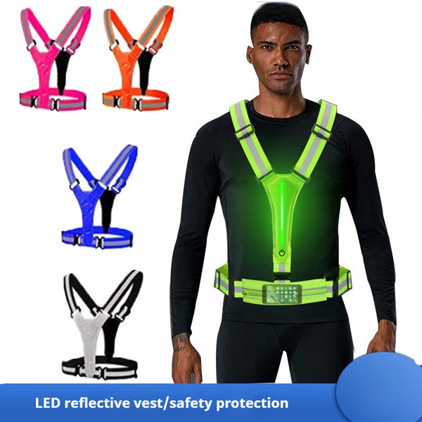 Chaleco Reflectante LED Recargable para Correr y Ciclismo Nocturno