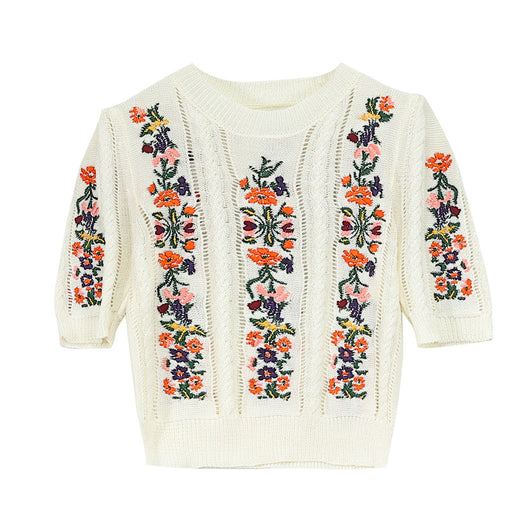 Blusa Tejida con Bordado de Flores Exquisitas - Image 13