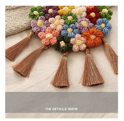 Bolsa Redonda Étnica Esponjosa para Mujer - Diseño Floral 2025 - Image 17