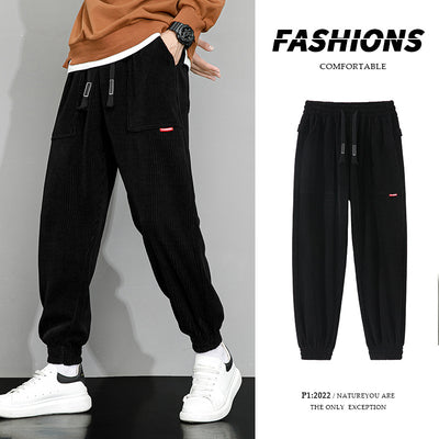 Pantalones Deportivos Anchos de Pana Pesada para Hombre - Image 3