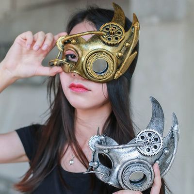 Máscara Steampunk Mecánica Retro Media Cara - Image 15