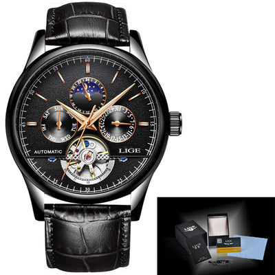 Reloj Automático de Hombre con Correa de Cuero Resistente al Agua - Image 4