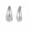 Metal Water Drop Earrings With A Sense Of Niche Luxury Plateado Oval