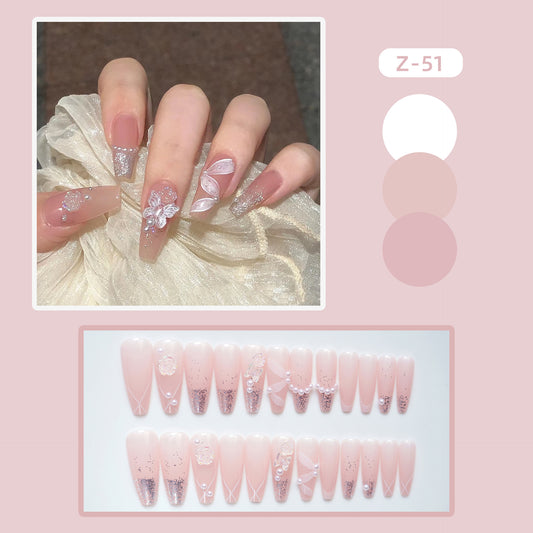 Uñas Postizas con Diseño Rose Ribbon - Image 2
