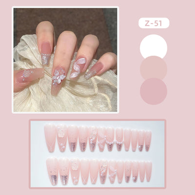 Uñas Postizas con Diseño Rose Ribbon - Image 2