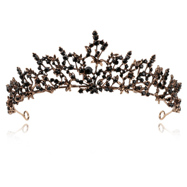 Corona Nupcial Vintage Negra Barroca Atmosférica Princesa - Image 3