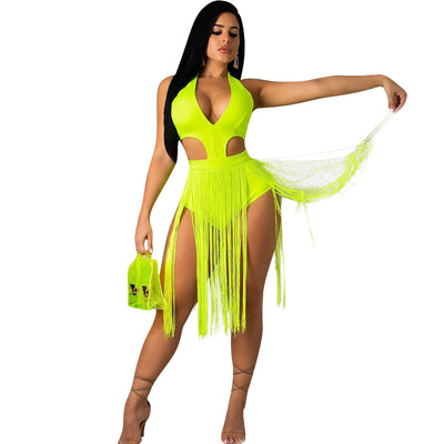 Jumpsuit Elegante de Color Liso con Flecos y Detalles Recortados - Image 6
