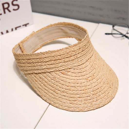 Visera Tejida a Mano en Rafia Natural para Mujer - Protección Solar Estival