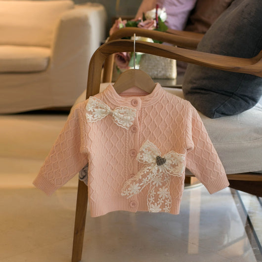 Cardigan Infantil con Moño de Encaje - Image 8