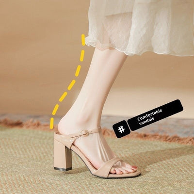 Sandalias de Tacón Grueso Estilo Europeo con Tira Trasera y Punta Abierta - Image 7