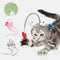 Juguete Interactivo para Gatos con Pluma y Varita - Gato de Ojos Grandes