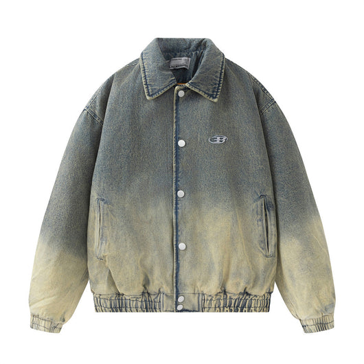 Chaqueta Denim Acolchada con Degradado de Color