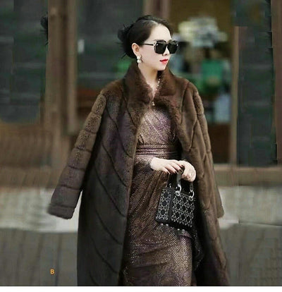 Abrigo de Piel Sintética para Mujer - Elegante Largo Medio Invierno - Image 14
