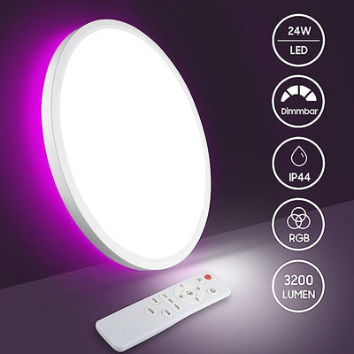 Plafón LED Dorado para Dormitorio 24W con Retroiluminación RGB Integrada - Image 3
