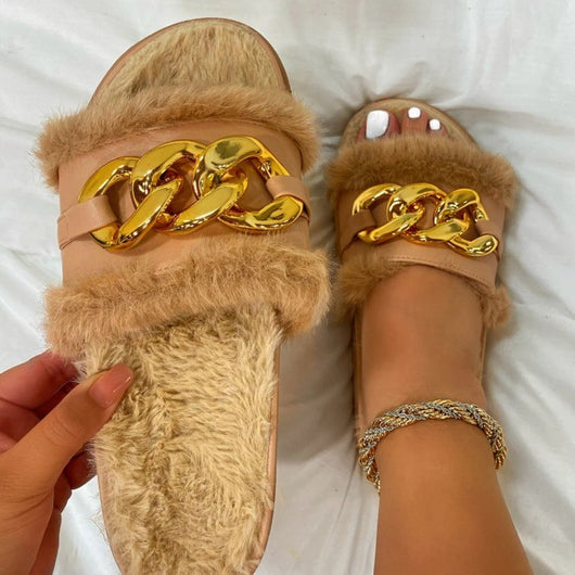 Pantuflas Mujer Suela Gruesa con Cadena y Hebilla - Image 8