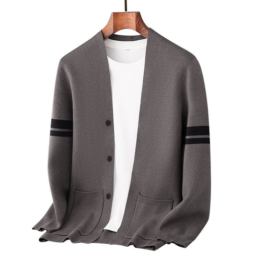 Suéter Abrigo Hombre Invierno Tejido Grueso Jacquard Manga Larga - Image 5