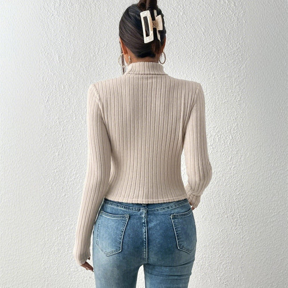 Blusa Elegante Slim Fit Estilo Maduro para Mujer - Otoño Invierno