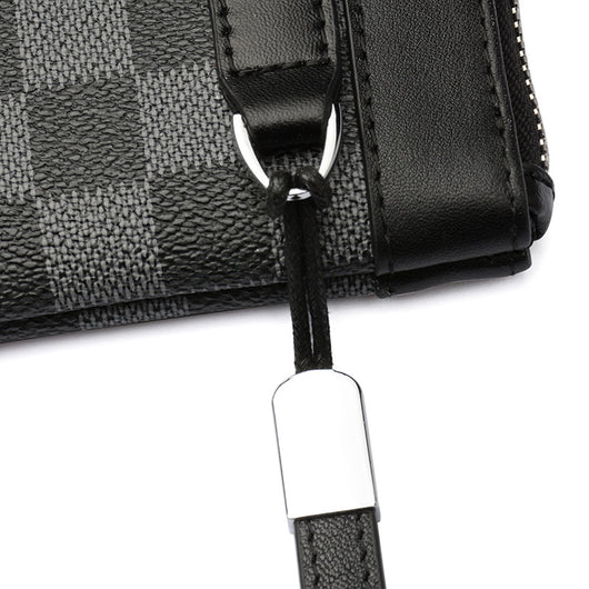 Billetera Clutch de Cuero Premium con Patrón Escocés - Image 4