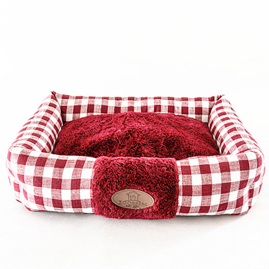 Cama Cuadrada para Gatos con Diseño Tartán - Image 5
