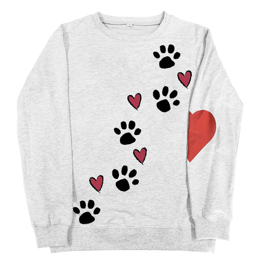Sudadera Cuello Redondo con Estampado de Patitas de Perro - Image 9