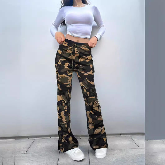 Pantalones Casuales con Abertura Lateral - Tendencia Street Wear para Mujer - Image 2