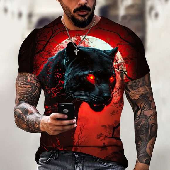 Playera Estampada León 3D para Hombre - Diseño Beast Verano