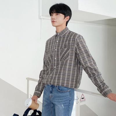 Camisa de Manga Larga Estilo Coreano para Hombre - Diseño Trendy Otoño - Image 8