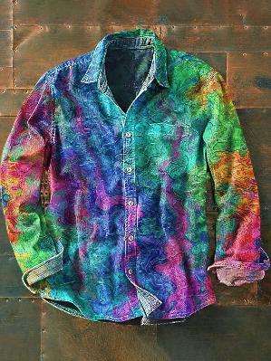Camisa Retro de Manga Larga para Hombre - Image 67