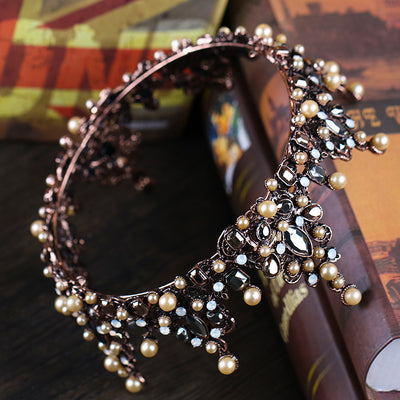 Diadema Vintage de Perlas con Engastes de Diamantes - Image 3