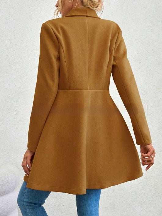 Abrigo Largo Ajustado con Solapa para Mujer - Image 14