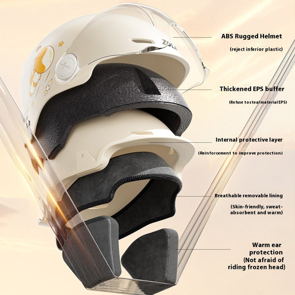 Casco de Moto Eléctrica Semiabierto de Seguridad Unisex Verano