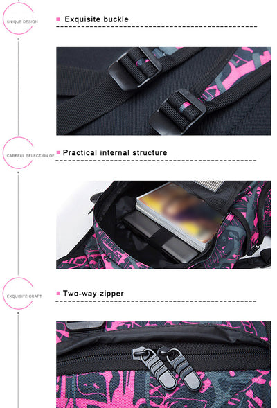 Mochila de Nylon Clásica de Gran Capacidad para Viajes y Escuela - Image 11