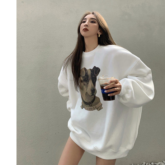 Suéter Holgado para Mujer con Cuello Redondo y Estampado - Image 13