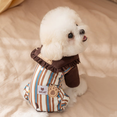 Pijama Enterizo para Perro Pequeño con Cuello Volante y Parche de Osito - Image 10