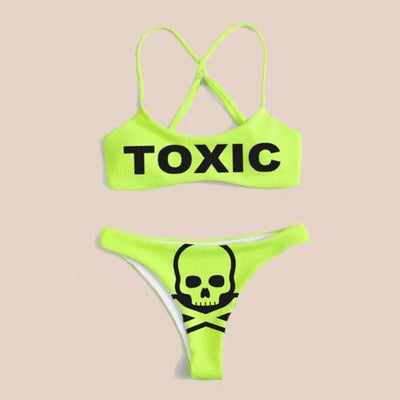 Bikini Dividido Calavera y Cielo Estrellado para Mujer - Image 7