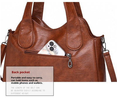 Bolso de Cuero Suave Gran Capacidad Estilo Retro Vintage - Image 19