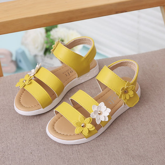 Sandalias Planas Infantiles con Flores para Playa - Image 4