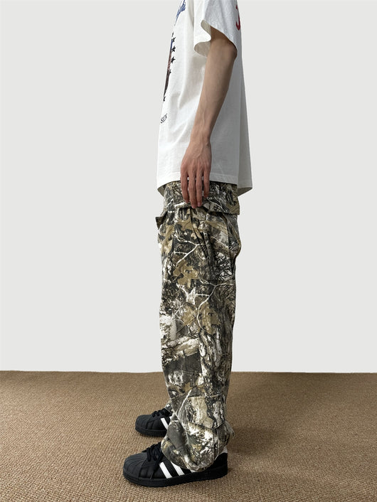 Overol Recto Desgastado con Estampado Camuflaje Vintage - Image 11