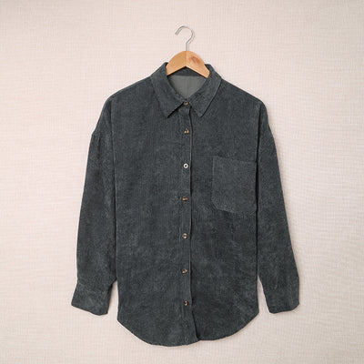 Camisa de Pana para Mujer con Solapa y Bolsillos - Image 7