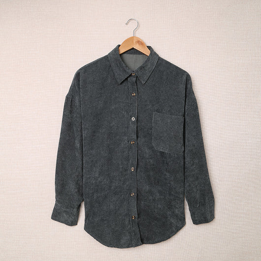Camisa de Pana para Mujer con Solapa y Bolsillos - Image 7